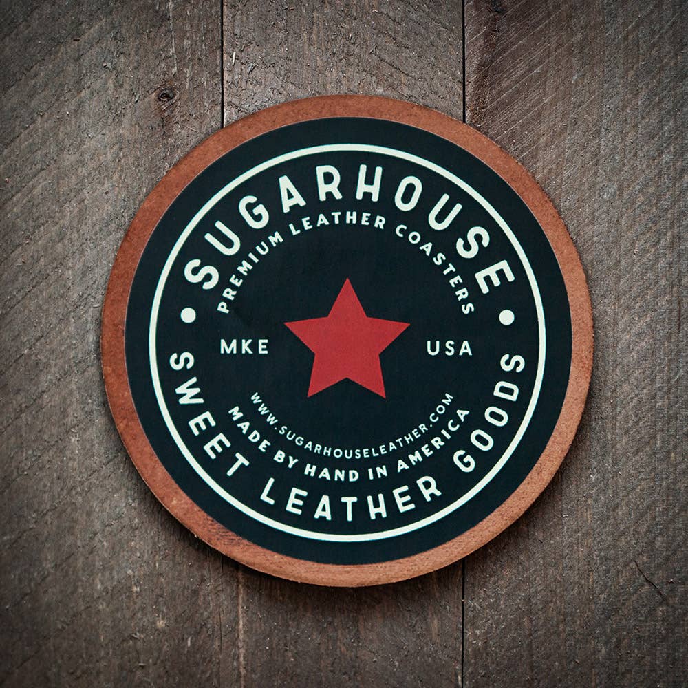 North Carolina State Silhouette Leather Coaster