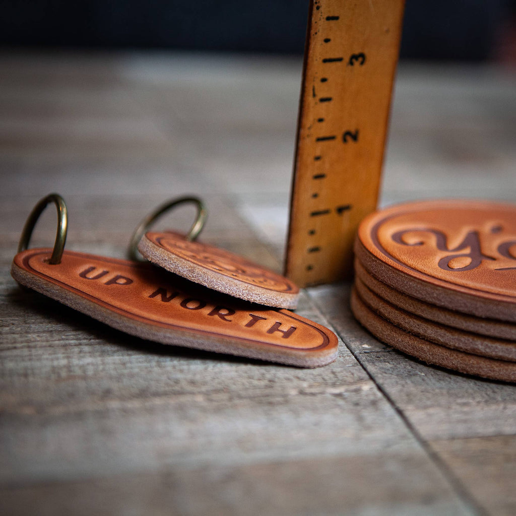 North Carolina State Silhouette Leather Coaster