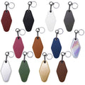 Laserette™ Retro Diamond Motel Keychain — Engravable Leatherette