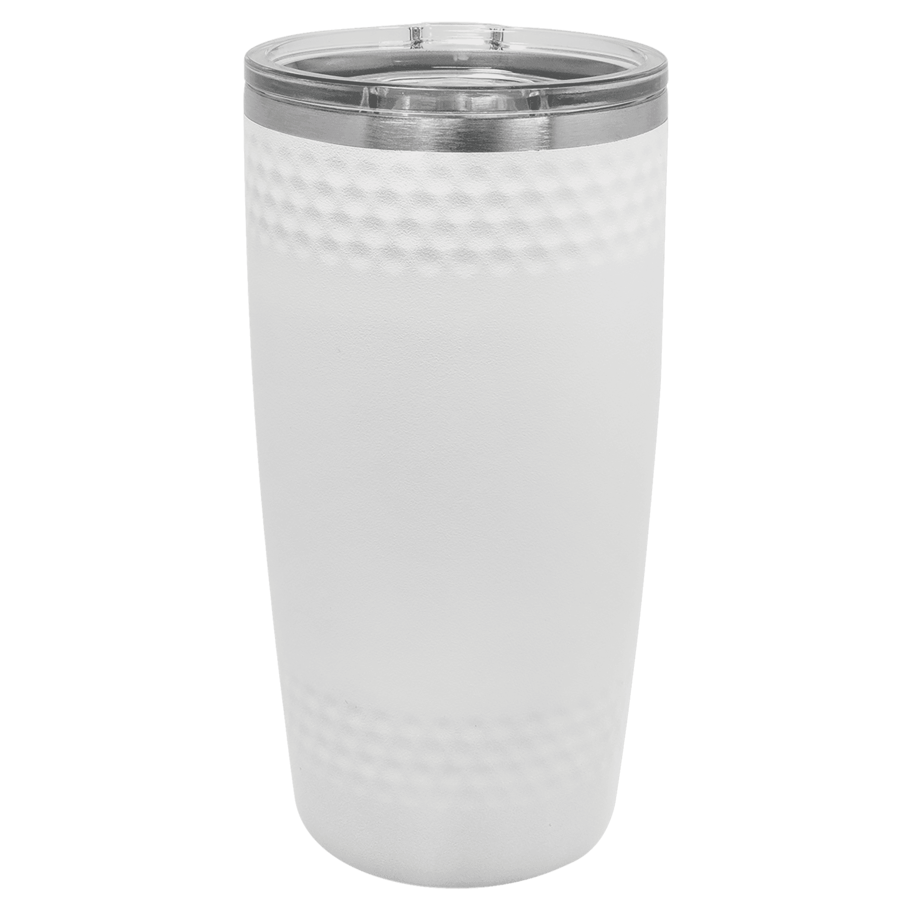 White Golf Tumbler — Personalized Dimple Design with Slider Lid