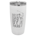 White Golf Tumbler — Personalized Dimple Design with Slider Lid