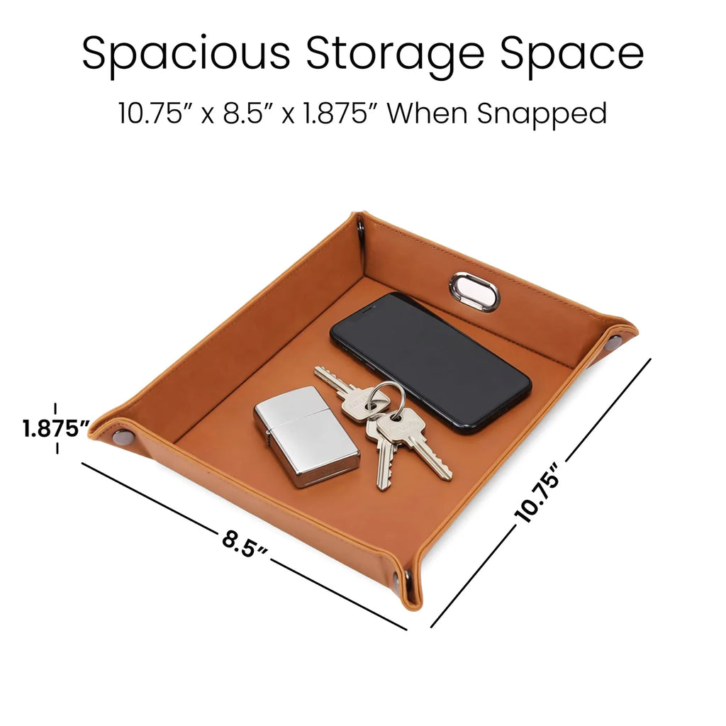 Laserette™ Snap Valet Tray — Engravable Leatherette Catchall