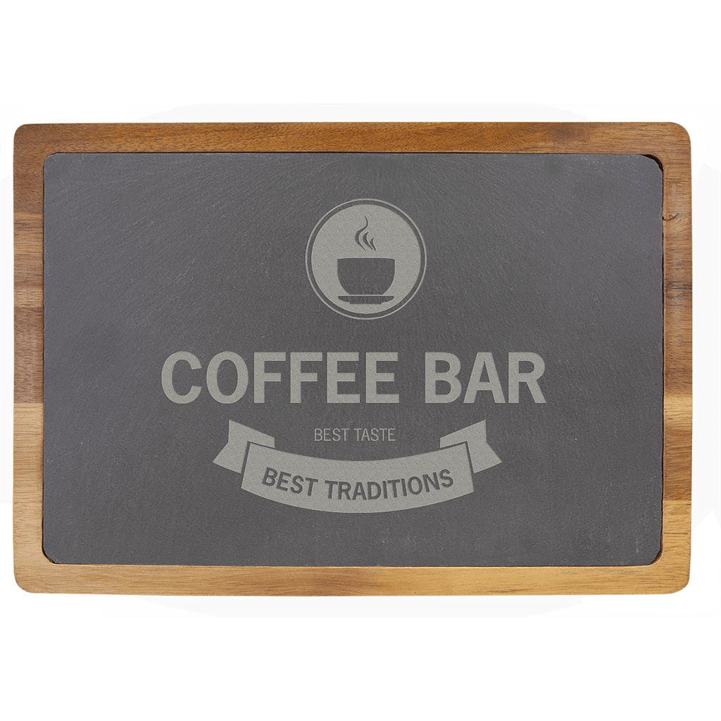 Custom Engraved Acacia Wood & Slate Cutting Board
