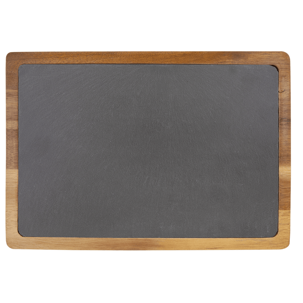 Custom Engraved Acacia Wood & Slate Cutting Board