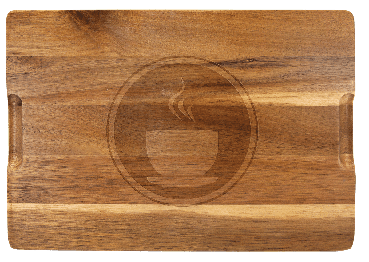 Custom Engraved Acacia Wood & Slate Cutting Board